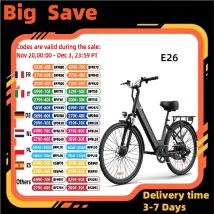 URLIFE E26 Bici elettrica per adulti 250W Motore E-bike 48V 10.4Ah 26 pollici Pneumatici City Commuter Biciclette elettriche