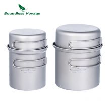Boundless Voyage Titan-Topfschale mit Titan-Klappgriff, Outdoor-Camping, Picknick, Kochgeschirr-Set