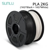 SUNLU 2KG PLA filamento stampante 3D 1KG 2 rotoli ordinati ordinatamente senza nodi inodore Non tossico nessuna bolla colore brillante 1.75MM
