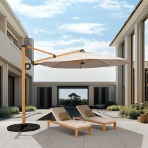 3m Runder Schirm Vollaluminium 360 °   Drehbarer Outdoor-Freizeit-Sonnenschirm Garten-Terrassen-Marktschirm für Zuhause