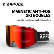 Kapvoe Snow Goggles Snowboarding Goggle Skiing Mask for Men Women Anti-Fog Lens Kit UV400 Protection Ski Snowmobile Glasses