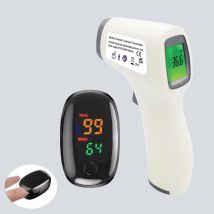 Set termometro e pulsossimetro medico portatile |   Termometro IR auricolare senza contatto per temperatura corporea per bambini e adulti e ossigeno nel sangue Mon
