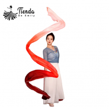 Tanz-Streamer, Gymnastik, Tänzerin, Bänder, Bauchtanz, echter Seidenschleier, Überwurf mit Stange für Talentshows, Ballett, künstlerischer Tanz, Skate