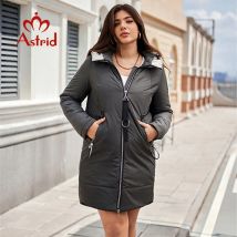 Astrid 2024 Damen Winter jacke plus Größe Damen bekleidung lange dicke warme weibliche geste ppte Parka Mäntel Kontrast farbe Kapuze 9515