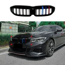 For BMW G20 G21 3-Series 325i 330i 2019-2022 Front Bumper Kidney Racing Grille Double Slat Sport Grill Cover