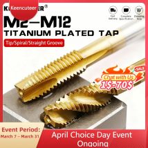 Metric Titanium Plated HSS Spiral Point Tap Spiral Flute Tap M2 M2.5 M3 M4 M5 M6 M7 M8 M10 M12  Machine Plug Tap Screw Thread