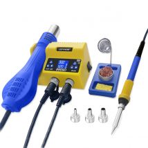 2-in-1 digitale Lötstation, Lötkolben + Heißluftpistole BGA SMD Schweißen Rework Tool, Vollfarb-LED-Bildschirm 8909D