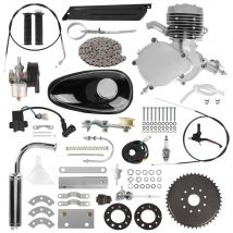 100ccm 2-Takt Fahrrad Gasmotor Kit für DIY Elektro fahrrad Mountain Pocket Bike komplette Motor Set Motor Kit Silber/Schwarz