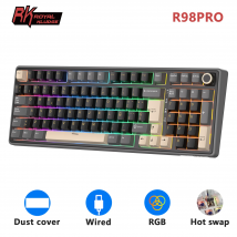 RK ROYAL KLUDGE R98Pro Teclado mecánico español con cable Gasket de 98 teclas RGB, intercambiable en caliente, con botones enchu