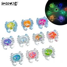 Cartoon Mini Luminous Crab Home Decoration Resin Crafts Miniature Figures Cute Desktop Small Ornaments Accessories Gifts