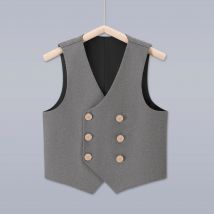 Kinder formelle Anzug Weste Schüler Schule Leistung Bühne Kleidung grau blau schwarz Kinder Blazer Zweireiher Weste Größe 180-