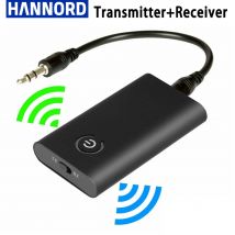 Hannord 2 in 1 Wireless Bluetooth 5.0 trasmettitore ricevitore adattatore Audio ricaricabile per TV PC altoparlante per auto 3.5mm AUX Hifi Music