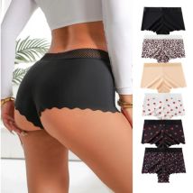 BZEL Damen-Unterwäsche mit hoher Taille, modische Boxershorts, Leopardenmuster, hohl, charmant, sexy Dessous, atmungsaktiv, gemütlich, Boyshorts, heißer Verkauf
