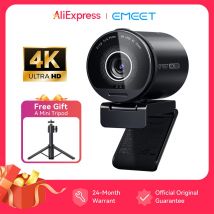 Webcam 4K UHD con HDR, Videocamera per Streaming con Sensore Sony, EMEET S800 Webcam USB con Doppi Microfoni con Cancellazione del Rumore