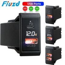 Fast Charging LED Voltage Display for 12V/24V Truck Motorcycle RV Marine boat QC PD 3.0 Car Charger Auto Mobile Phone Charger