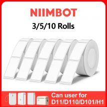 NiiMBOT D110 Etichetta Adesiva Bianca Adesivo Termico 3/5/10 Rotoli di Carta Per D11 D101 Niimbot Mini Adesivo Stampante Termica Portatile