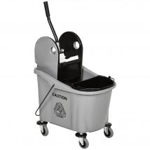 HOMCOM Cubo de Fregona con Ruedas Capacidad de 36L 54x41x91,5 cm Gris