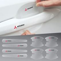 8Pcs Transparent Auto Türgriff Schüssel Dekoration Abzeichen Aufkleber Für Mitsubishi Asx Lancer Outlander Pajero Ralliart Zubehör