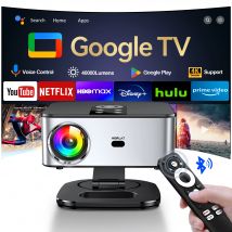 HORLAT Google TV Projector 2000ANSI Voice Control Auto Focus Android WiFi 6 4K UHD Home Theater Movie Projector Netflix Licensed