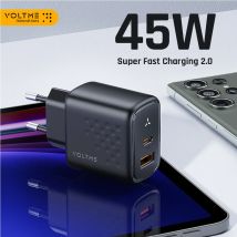 VOLTME GaN 45W USB C cargador tipo C cargador de pared PD carga súper rápida para Samsung Galaxy S23 carga ultra rápida para iPhone 15