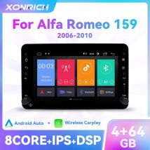 Wireless Carplay 2 Din Android 14 16GB Navigazione GPS per auto per Alfa Romeo 159 Brera Spider Sportwagon Multimedia Audio Stereo RDS