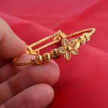 Bangles For Women Fashion New Gold Color Flower Luxury Wedding Bijoux Gold Plated Bracelets