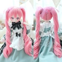 Neue Ankunft Lockige Doppel Pferdeschwanz BJD Perücke Langes Lockiges Haar für 1/3 BJD MDD Puppe Perücke Mädchen Dress Up Spielzeug Puppe Zubehör