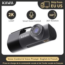KAWA Dash Cam Per Auto Videocamera Videoregistratore 2K QHD DVR Nel Auto Controllo Vocale 24H Parcheggio WiFi APP Monitor WDR 360 °   Sensore G