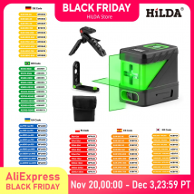 HILDA 2 linie poziom lasera samopoziomujące zielone promienie laserowe poziome pionowe linie krzyżowe Mini poziom lasera
