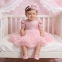 Baby Girl Birthday Dress Newborn Christening Gown Infant Kids Toddler Baptism Wedding Prom Dress Pageant Sequin Costume Vestidos