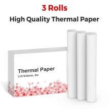 3 Rollen Thermopapier 210 mm für A40 Drucker A4 Thermodrucker Wasserdicht Ölbeständig Kontinuierliche Thermopapierrolle Home Office Verwendung