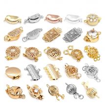 18K Gold Color Brass Necklaces Bracelets Connect Clasps High Quality Diy Jewelry Making Supplies Necklace Accessories for Women