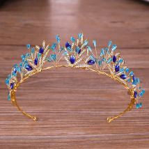 Barock Luxus Diadem Tiara Strass Kristall Diademe und Kronen für Frauen Festzug Party Braut Hochzeit Haarschmuck Schmuck