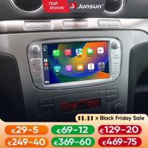 Junsun 7 "Android Car Stereo per Ford Focus 2 S-Max Mondeo Galaxy C-Max con Wireless CarPlay Android Auto Navigazione GPS 4G BT