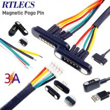 3A magnetischer Pogo-Pin-Anschluss, USB-Ladekabel, Daten 2, 3, 4, 5, 6, 7, 8, 9, 11-polig, männlich, weiblich, 2,2 mm Gitter, Federlast, wasserdichtes Pad