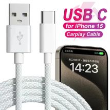 USB C Cable Fast Charging USB A To Type C Nylon Braided Cord for Carplay IPhone 15 Samsung Xiaomi Oppo Vivo Data Wire