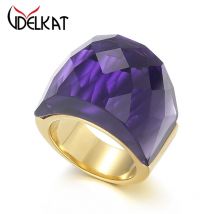 Luxury Crystal Stone Large Rings for Women Stainless Steel Bohemia Color Knuckle Charm Engagement Rings Trendy Wedding  Jewelry