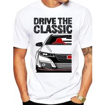 Drive Civic Type R FK2 Best Shirt Car Design T-Shirt New Summer Men Short Sleeve Vintage Boy Casual Tops Harajuku Man White Tees