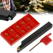 12mm Utensile da tornio Portautensili per tornio Barra noiosa Taglierina per tornio Asta da tornio 10 pezzi Inserti in metallo duro 1 chiave SRACR1212H06 Indicizzabile