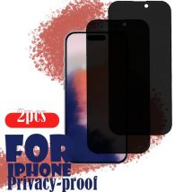 2er-Pack Sichtschutz-Displayschutzfolie aus gehärtetem Glas für iPhone 11 12 13 14 15 16 Anti-Spionage-Folie, glatte Oberfläche, verbesserte Sicherheit