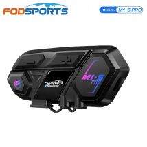 Fodsports M1-S Pro Interfono Bluetooth per moto, auricolare interfono per casco, 8 ciclisti 2000M.