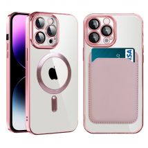 2 in1 für magsafe Luxus beschichtung magnetische Brieftasche Handy hülle für iPhone 14 13 12 11 Pro Max 14 plus Leder Karten halter Tasche Hüllen