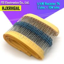 100 pz 1/4 W 1R ~ 22 M 1% resistenza a film metallico 100R 220R 1K 1.5K 2.2K 4.7K 10K 22K 47K 100K 100 220 1K5 2K2 4K7 ohm resistenza