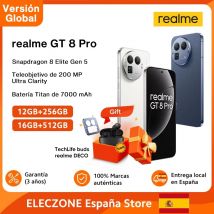 Versión global del smartphone realme GT 8 Pro 5G con CPU Snapdragon 8 Elite Gen 5, cámara teleobjetivo de 200 MP con claridad ultraalta, batería de 7000 mAh y carga ultrarrápida de 120 W.
