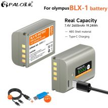 PALO 2600 mAh BLX-1 BLX1 Akku mit Typ-C-Eingang für Olympus OM SYSTEM OM-1 OM1 OM-1 spiegellose Kamera MARK II OM 1 MK2