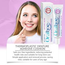 Thermoplastic-Denture Adhesive Comfortable Secure Premium Non Glue Formula Denture-Adhesive Cream  Men Women Secure Hold