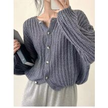 Herbst Winter Pullover Frauen 2025, Neue Ankunft V-ausschnitt Einfarbig Casual Strickjacke Koreanischen Stil Lose Chics Pullover Mantel