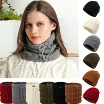 Multifunktions Gestrickte Kordelzug Ring Schal Hut Frau Männer Winter Warme Mützen Halstuch Dicken High Neck Schal Hüte Dual Zweck
