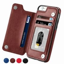 Luxuriöse Slim-Fit-Premium-Lederhülle für iPhone 15 14 13 12 XS Max XR 6S 7 8 Plus 16 14 Pro Max Wallet Card Slots Flip Case