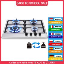 Estufa integrada de acero inoxidable de 4 quemadores TopStrong, Gas Natural, Gas propano, cocina de Gas NG/GLP YYEUGCT-S04